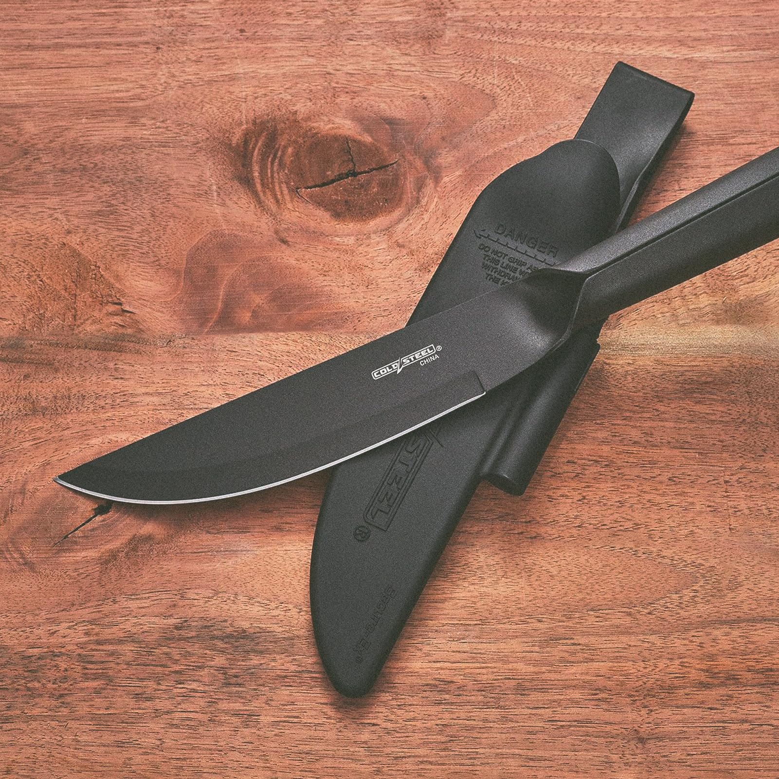 Cold Steel Bushman Durable Resistant 7" SK-5 High Carbon Fixed Blade Outdoor Survival Hunting Knife, 5.25" Hollow Handle, Secure-Ex Sheath with Ferrocerium Fire Steel - Image 7