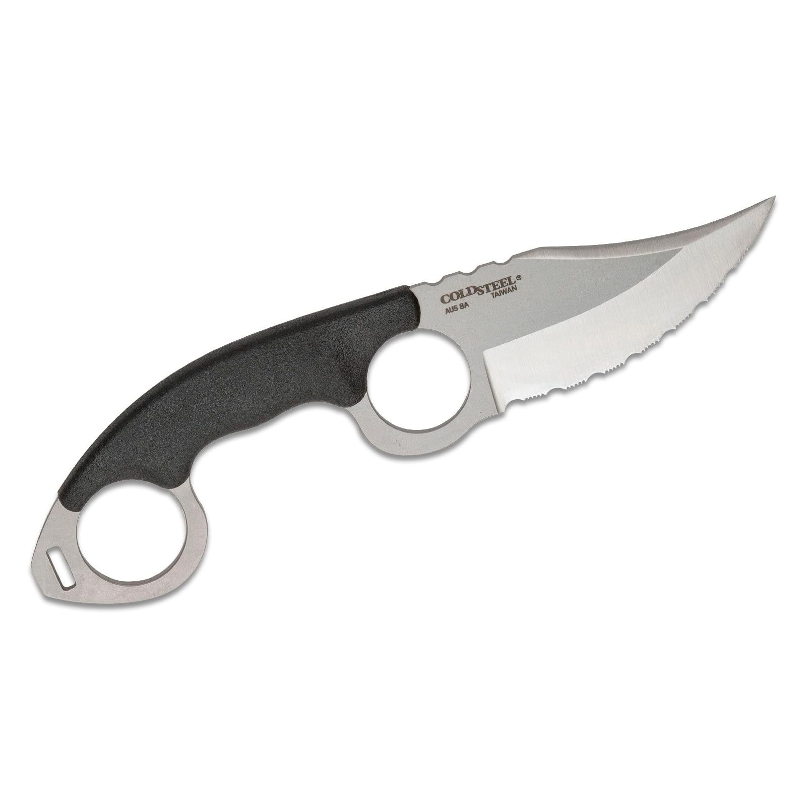 Cold Steel Double Agent II Serrated Edge Durable Lightweight Japanese AUS8A Steel Clip Point Shape 3" Fixed Blade Tactical Outdoor Hunting Knife, Griv-Ex Handle, Secure-Ex Sheath - Image 4