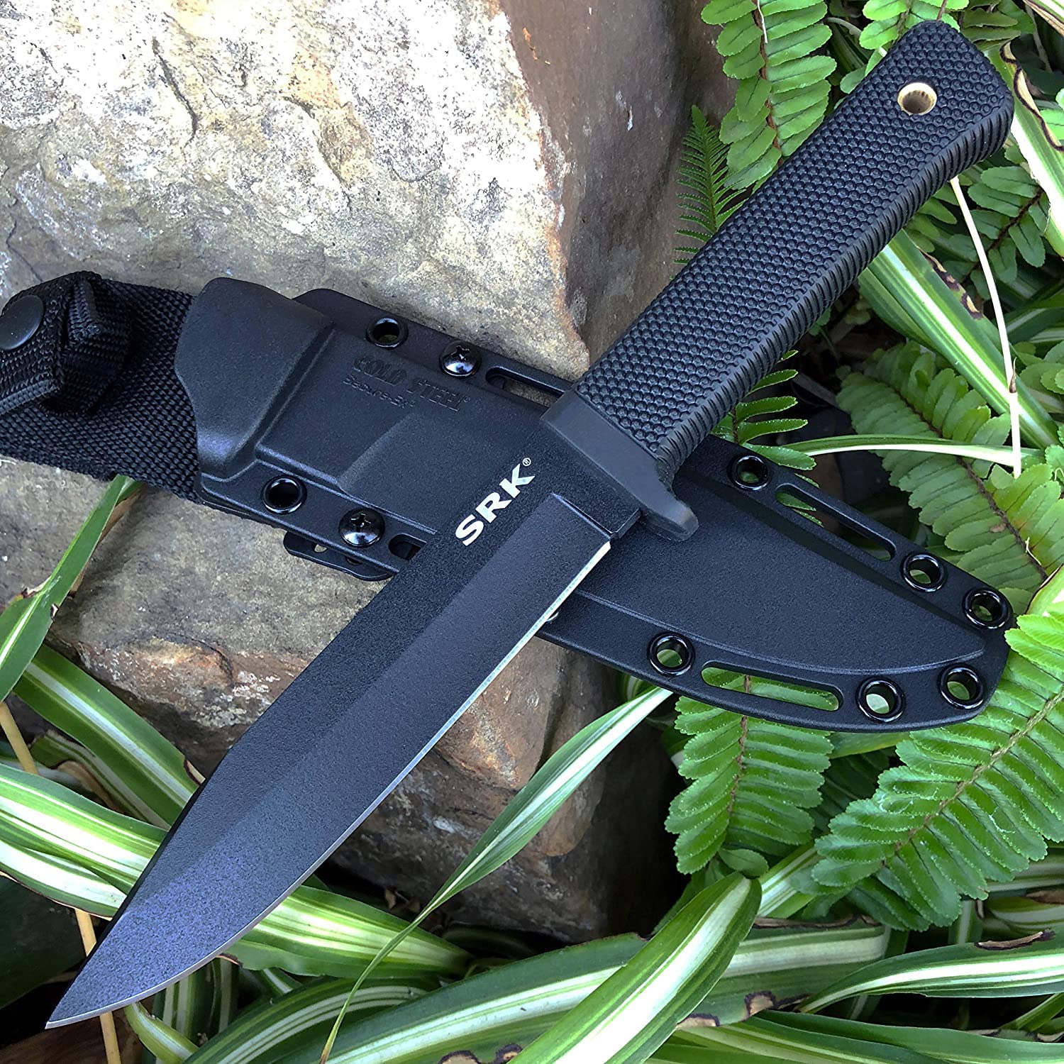 COLD STEEL SRK 6" SK-5 Clip Point Razor-Sharp Blade 4.75" Durable Kray-Ex Handle Tactical Fixed Blade Knife w/Secure-Ex Sheath - Image 5